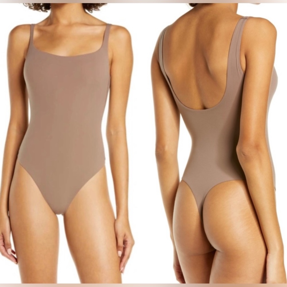 Skims Fits Everybody Square Neck Bodysuit color Umber size XL NWT